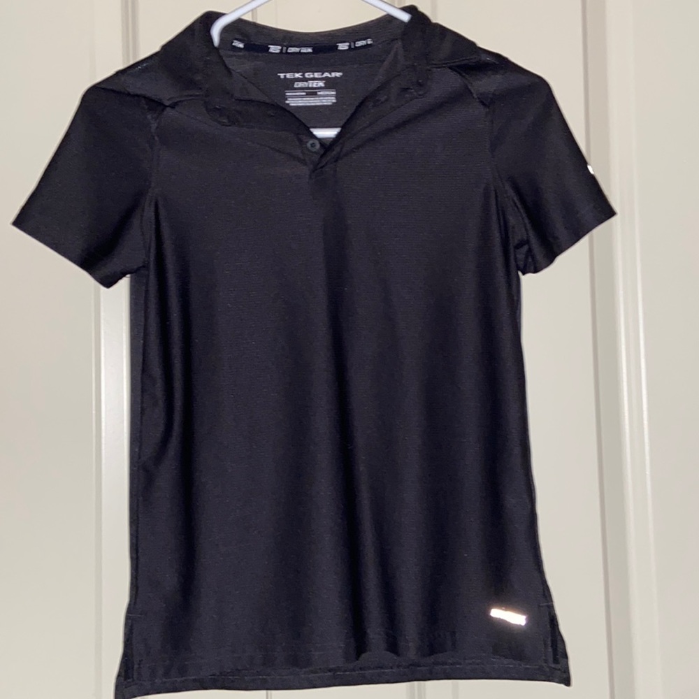 Black tek gear drytek collard t-shirt